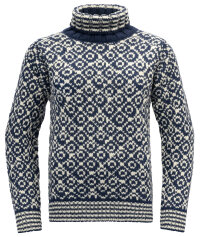 Devold Svalbard Damen Rollkragen Wollpullover Night Offwhite