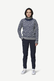 Devold Svalbard Damen Rollkragen Wollpullover Night Offwhite