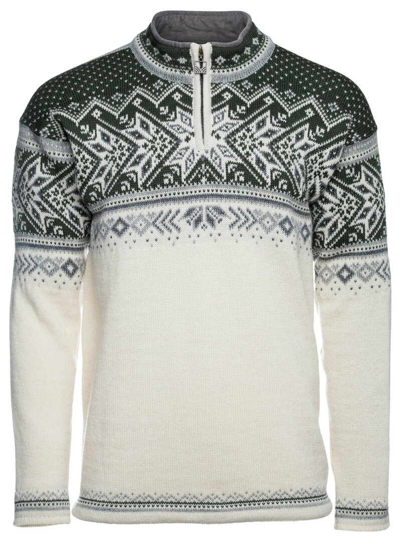 Vail Unisex Sweater White Darkgreen