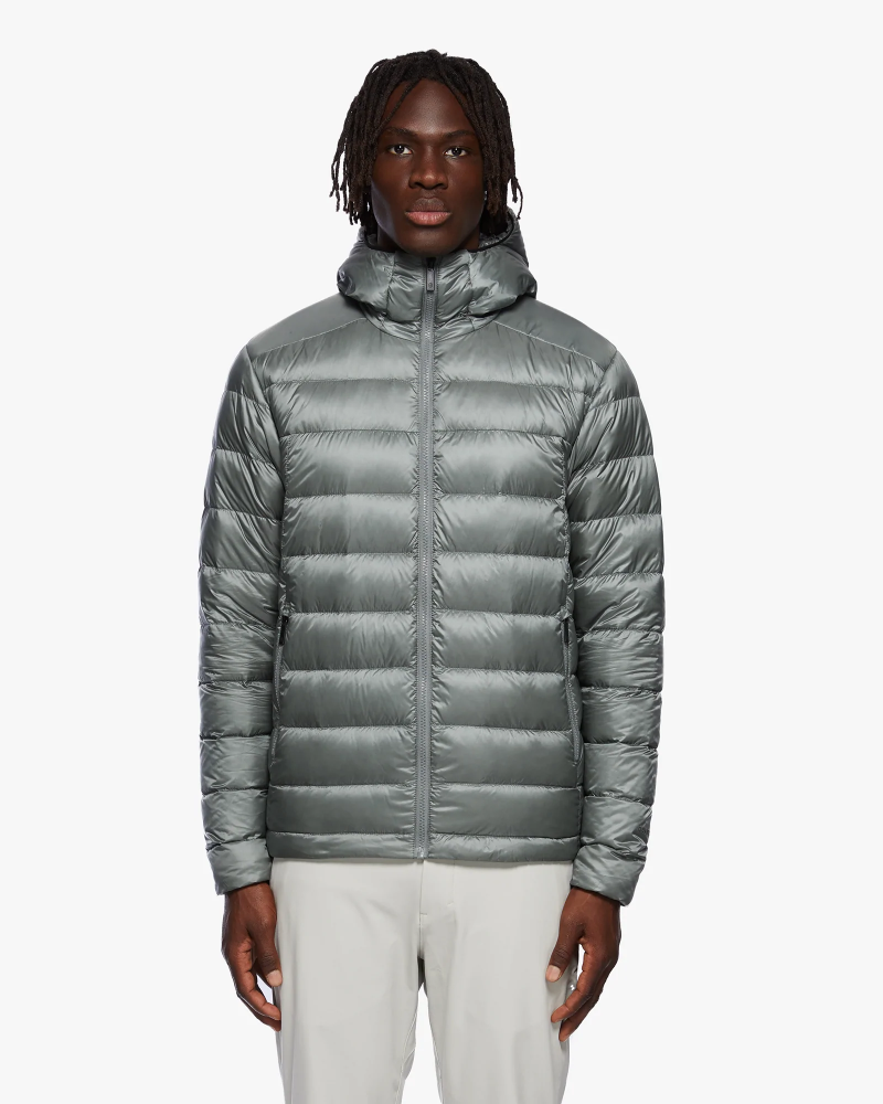 Quartz Co  Lawrence Lightweight Down Hooded Jacket Agave