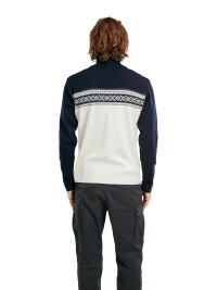 Dale of Norway Dalestølen Herren Merino Wollpullover Weiss Navy