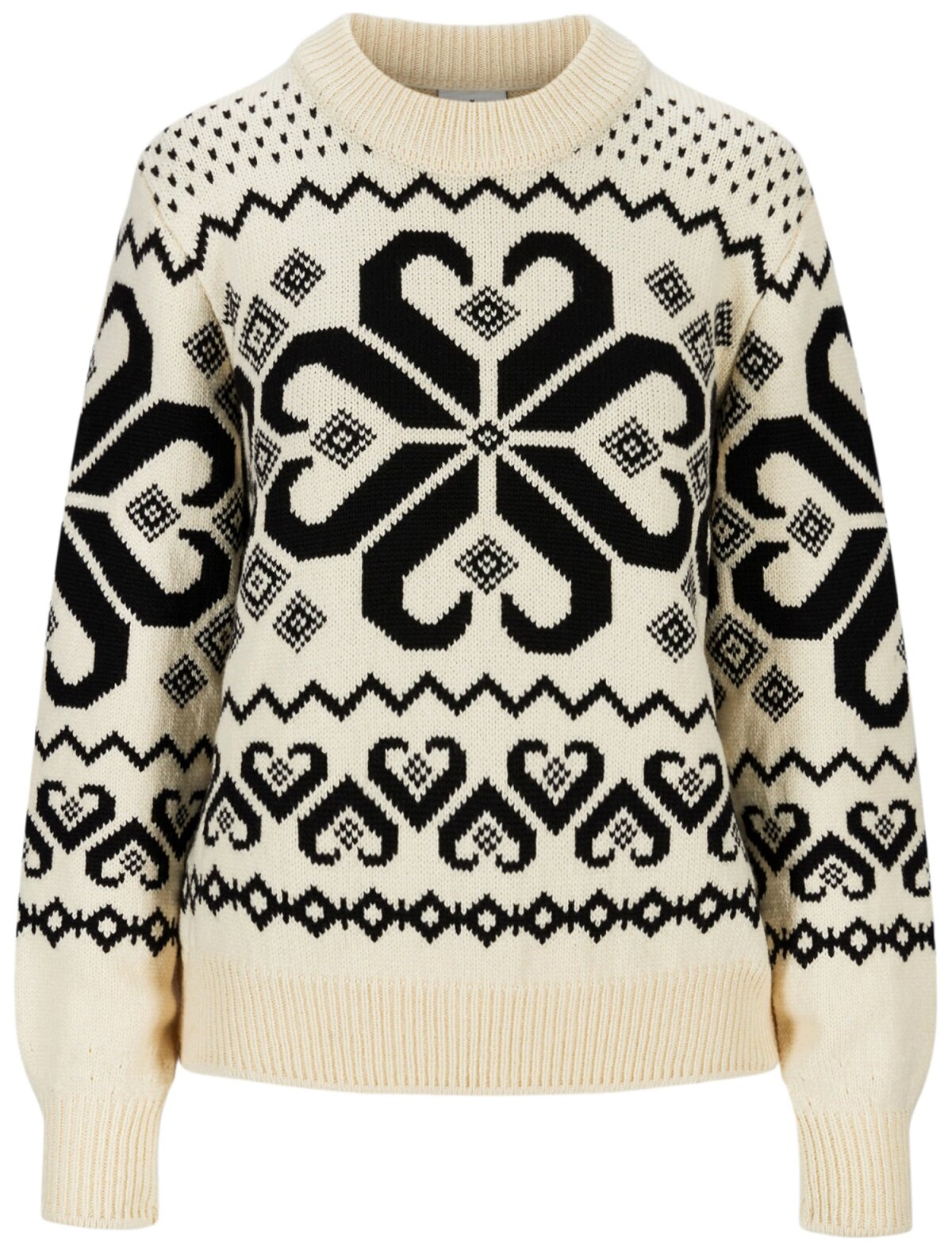 Dale of Norway Falkeberg Damen Merino Pullover Weiss Schwarz M