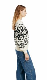 Dale of Norway Falkeberg Damen Merino Pullover Weiss Schwarz