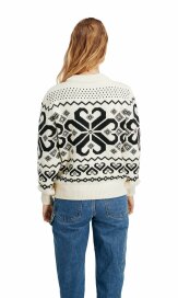 Dale of Norway Falkeberg Damen Merino Pullover Weiss Schwarz