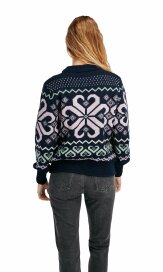 Dale of Norway Falkeberg Damen Merino Pullover Navy Lila Grün