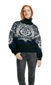 Dale of Norway Blomdalen Damen Merino Alpaca Strickpullover Navy Weiss