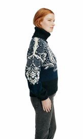 Dale of Norway Blomdalen Damen Merino Alpaca Strickpullover Navy Weiss