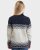 Natural Style Freja Damen Wollpullover Navy Weiss