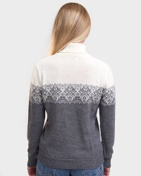 Natural Style Ice Rose Damen Merino Wollpullover Navy Weiss