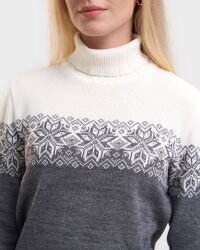 Natural Style Ice Rose Damen Merino Wollpullover Navy Weiss