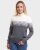 Natural Style Ice Rose Damen Merino Wollpullover Navy Weiss