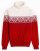 Natural Style Ice Rose Damen Merino Wollpullover Rot Weiss