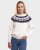 Natural Style Iceland Damen Wollpullover Weiss Navy