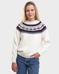 Natural Style Iceland Damen Wollpullover Navy Weiss