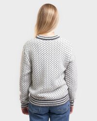 Natural Style Alva Damen Strickpullover Weiss Grau