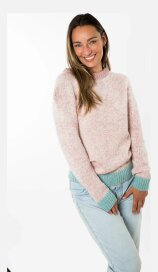 Fuza Wool Astra Damen Merino Strickpullover Rosa